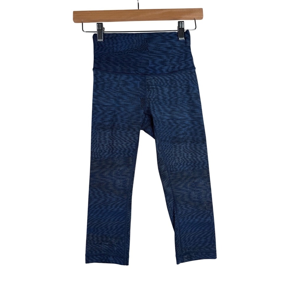 Lululemon Wunder Under High Rise Cropped Leggings size 2 Blue